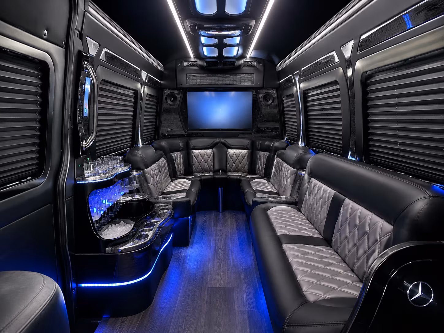 long beach sprinter limousine inside